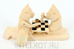 Медведи-шахматисты. Развивающая игрушка с движением из натурального дерева
