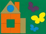 Красочная деревянная мозаика для детей "Домик с бабочками"