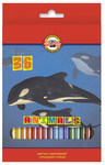 Животные. Большой набор цветных карандашей Кoh-i-Noor. 36 шт.