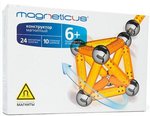 Магнитный конструктор Magneticus: желтые магнитные палочки и стальные шарики. 34 элемента