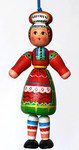Деревянная куколка женщины в русском народном костюме
