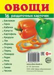 Раздаточные карточки с подписями на русском и английском языках "Овощи". 16 карточек 9х6,5см