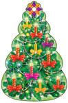 Рождественская елочка. Фигурная открытка-подвеска. Мини