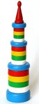 Цилиндрическая пирамидка "Башенка". Развивающая деревянная игрушка для малышей