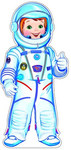 Космонавт. Фигурный плакат-вырубка с блестками