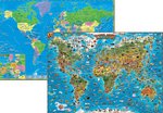 Карта мира. Двухсторонняя настольная карта