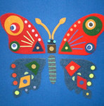 Бабочка. Силуэтная сборная модель из ковролина. 65 деталей на липучках
