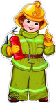 Пожарный. Фигурный плакат с глиттером