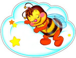 Пчелка на облачке. Фигурный мини-плакат
