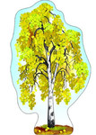 Осенняя береза. Фигурный плакат из плотного мелованного картона 
