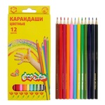 Цветные карандаши "Каляка-Маляка" 12 цветов, шестигранные с заточкой