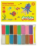 Пластилин "Каляка-Маляка" для детского творчества, 16 цветов + стек