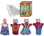 Три медведя. Мини-набор для постановки кукольного спектакля (4 перчаточных куклы и сценарий)