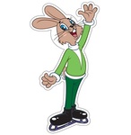Заяц фигурист (из мультфильма "Ну, погоди!"). Фигурный мини-плакат (с блестками)