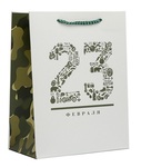 Пакет подарочный «23 февраля!», Защитного цвета, 18 х 23 х 8 см