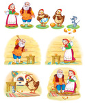 Комплект фигурных плакатов с героями сказки "Курочка Ряба" (9 элементов в комплекте)