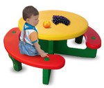Детский стол с лавочками для дачи "Пикник" Lerado L-503 (пластик)