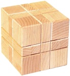 Куб из 4 элементов. Деревянная головоломка для детей. 7х7х7 см